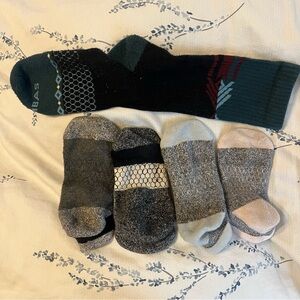 13 total Bombas Women's Assorted Socks - White, Gray, Blue, Purple, Black